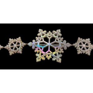 Lot Of Vintage Iridescent White Plastic Snowflake Ornaments For Crafts Or Decora